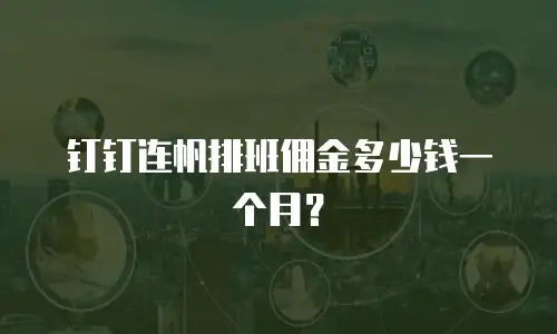 钉钉连帆排班佣金多少钱一个月？
