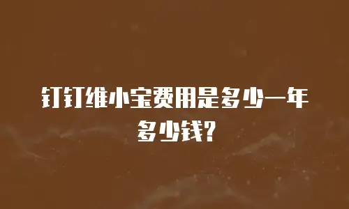 钉钉维小宝费用是多少一年多少钱？