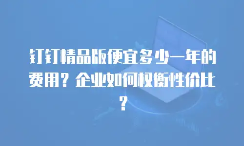 钉钉精品版便宜多少一年的费用？企业如何权衡性价比？