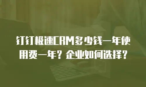 钉钉极速CRM多少钱一年使用费一年？企业如何选择？