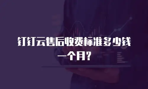 钉钉云售后收费标准多少钱一个月？