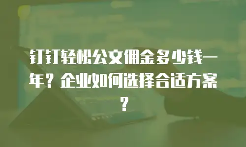 钉钉轻松公文佣金多少钱一年？企业如何选择合适方案？