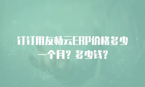 钉钉用友畅云ERP价格多少一个月？多少钱？