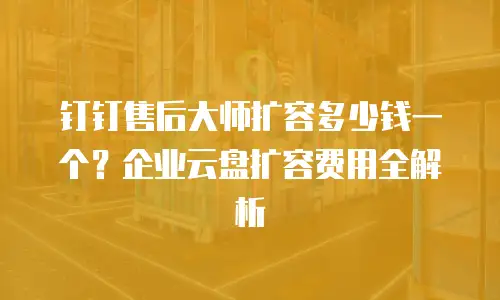 钉钉售后大师扩容多少钱一个？企业云盘扩容费用全解析