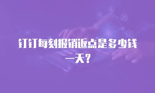 钉钉每刻报销返点是多少钱一天？