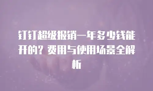 钉钉超级报销一年多少钱能开的？费用与使用场景全解析