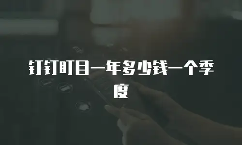 钉钉盯目一年多少钱一个季度