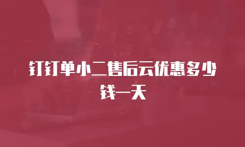 钉钉单小二售后云优惠多少钱一天