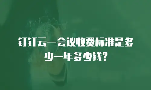 钉钉云一会议收费标准是多少一年多少钱？