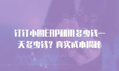 钉钉小圈ERP租用多少钱一天多少钱？真实成本揭秘