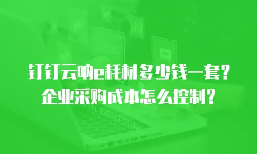 钉钉云呐e耗材多少钱一套？企业采购成本怎么控制？