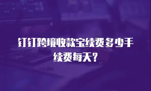 钉钉跨境收款宝续费多少手续费每天？