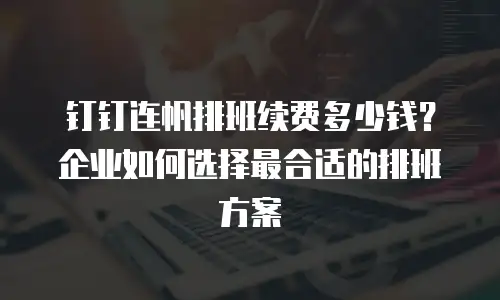 钉钉连帆排班续费多少钱？企业如何选择最合适的排班方案