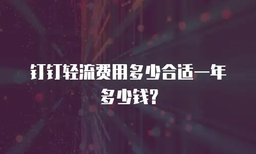 钉钉轻流费用多少合适一年多少钱？