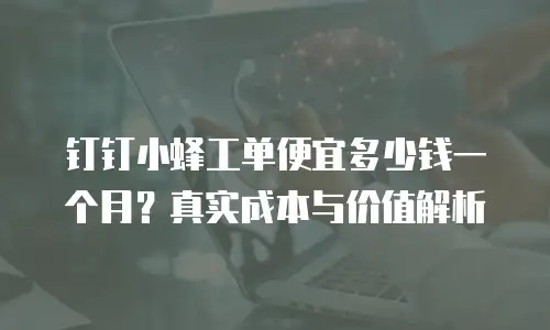 钉钉小蜂工单便宜多少钱一个月？真实成本与价值解析