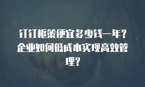 钉钉枢策便宜多少钱一年？企业如何低成本实现高效管理？