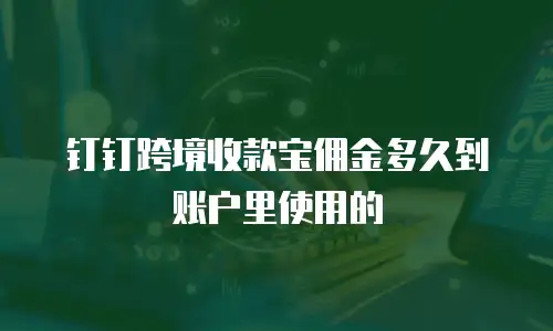 钉钉跨境收款宝佣金多久到账户里使用的