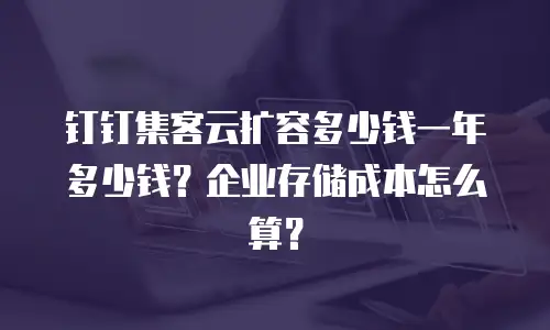 钉钉集客云扩容多少钱一年多少钱？企业存储成本怎么算？