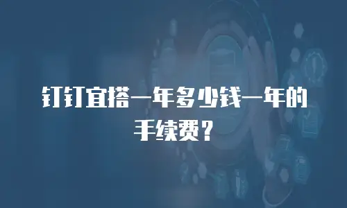 钉钉宜搭一年多少钱一年的手续费？