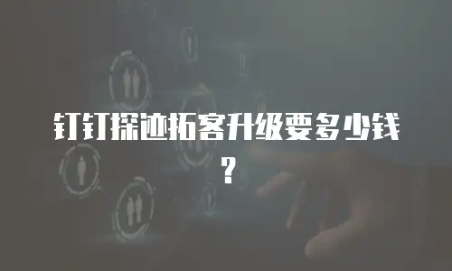 钉钉探迹拓客升级要多少钱？