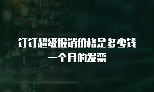 钉钉超级报销价格是多少钱一个月的发票