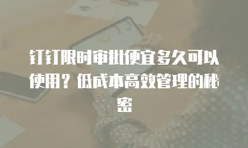 钉钉限时审批便宜多久可以使用？低成本高效管理的秘密