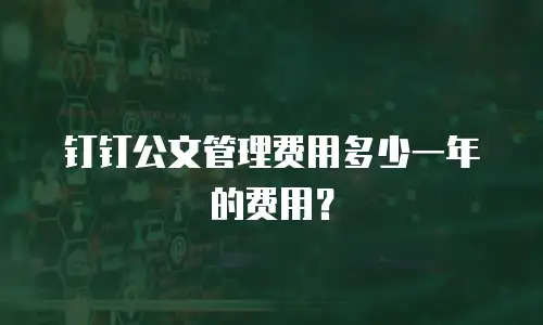 钉钉公文管理费用多少一年的费用？