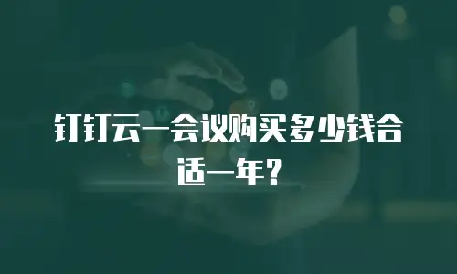钉钉云一会议购买多少钱合适一年？