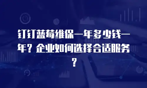 钉钉蓝莓维保一年多少钱一年？企业如何选择合适服务？