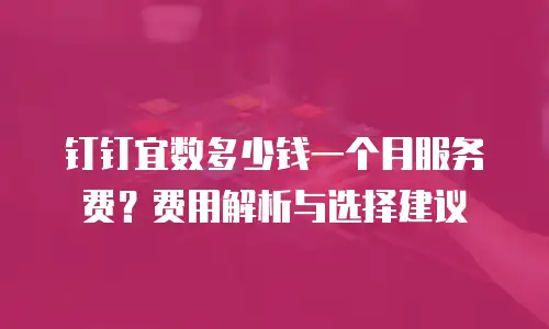 钉钉宜数多少钱一个月服务费？费用解析与选择建议