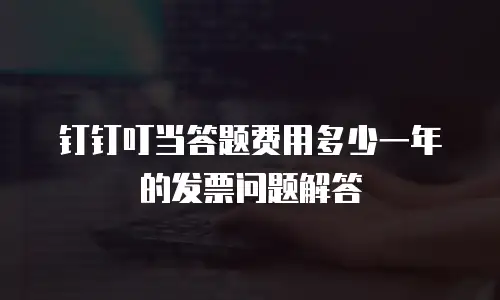 钉钉叮当答题费用多少一年的发票问题解答