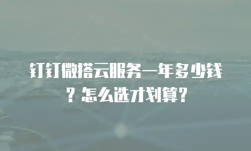 钉钉微搭云服务一年多少钱？怎么选才划算？
