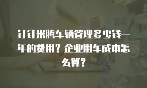 钉钉米腾车辆管理多少钱一年的费用？企业用车成本怎么算？