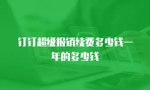 钉钉超级报销续费多少钱一年的多少钱