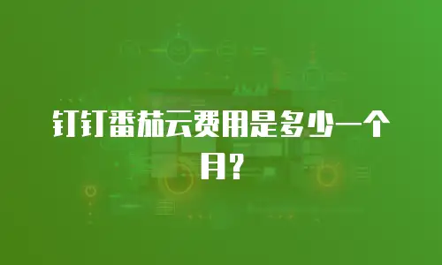 钉钉番茄云费用是多少一个月？