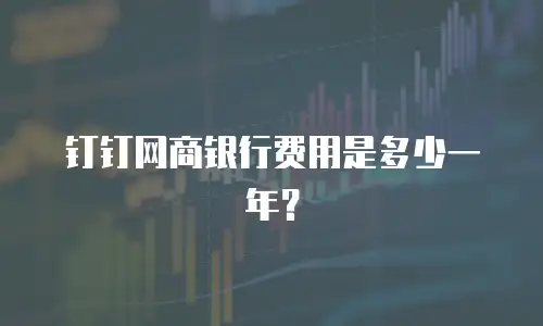 钉钉网商银行费用是多少一年？