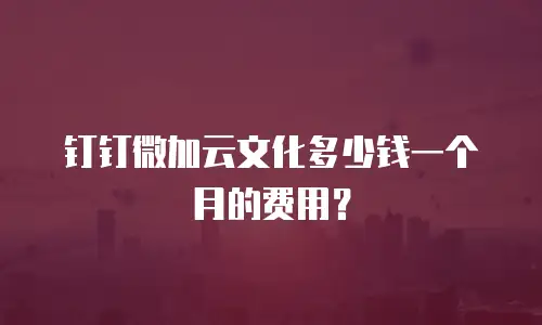 钉钉微加云文化多少钱一个月的费用？
