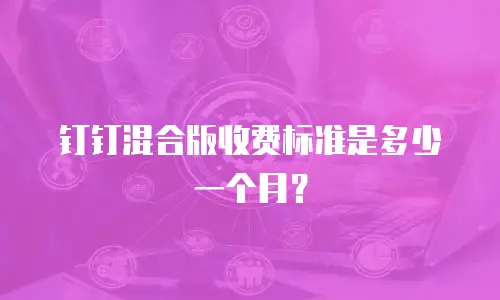 钉钉混合版收费标准是多少一个月？