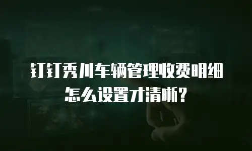 钉钉秀川车辆管理收费明细怎么设置才清晰？