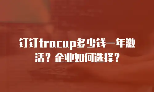 钉钉tracup多少钱一年激活？企业如何选择？