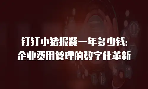 钉钉小猪报餐一年多少钱：企业费用管理的数字化革新
