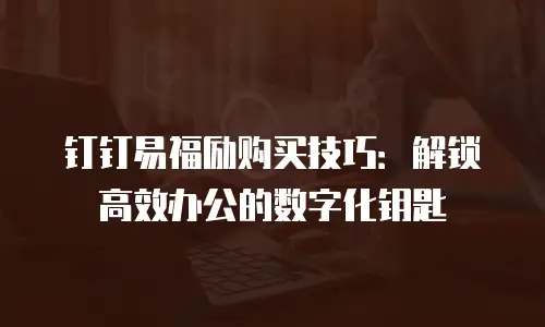 钉钉易福励购买技巧：解锁高效办公的数字化钥匙