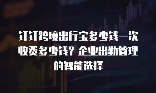 钉钉跨境出行宝多少钱一次收费多少钱？企业出勤管理的智能选择