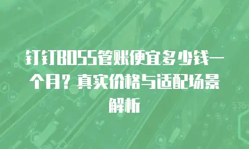 钉钉BOSS管账便宜多少钱一个月？真实价格与适配场景解析