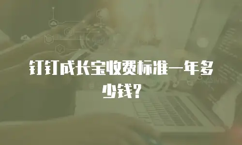 钉钉成长宝收费标准一年多少钱？