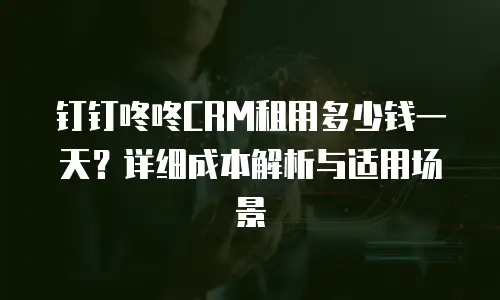 钉钉咚咚CRM租用多少钱一天？详细成本解析与适用场景