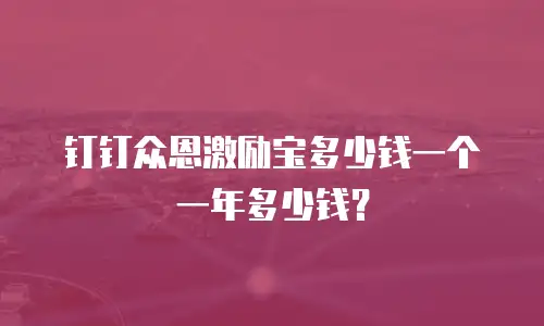 钉钉众恩激励宝多少钱一个 一年多少钱？