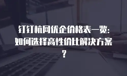 钉钉杭网优企价格表一览：如何选择高性价比解决方案？