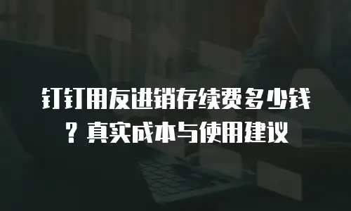 钉钉用友进销存续费多少钱？真实成本与使用建议