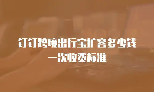 钉钉跨境出行宝扩容多少钱一次收费标准